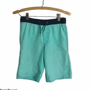 Old Navy Teal Board Shorts Boys Large 10 - 12 Swim Bathing Blue Green Kids